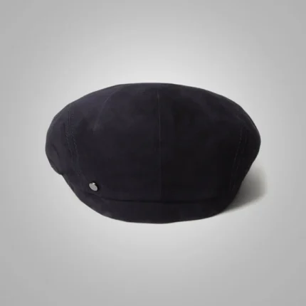 New Men Black Driver Goat Leather Cap