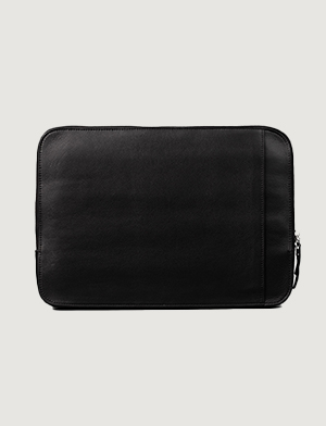 The Baxter Black Leather Laptop Sleeve